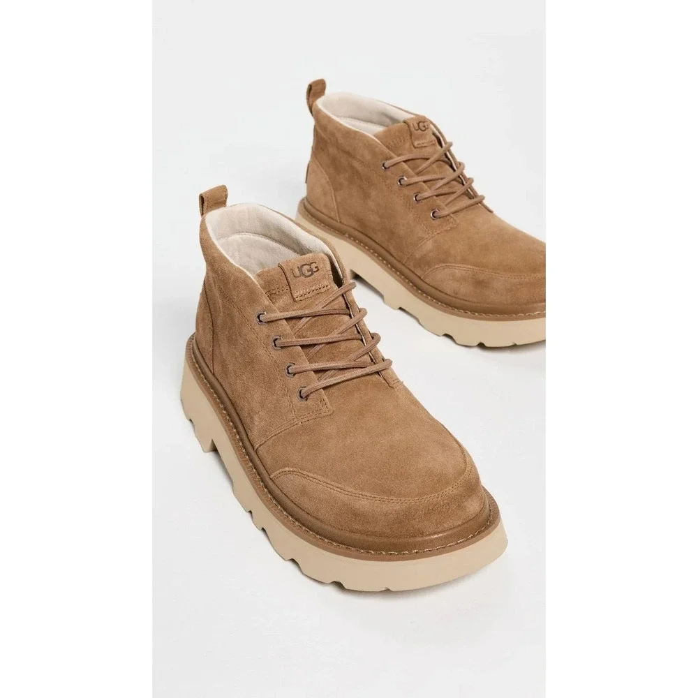 UGG M Chukka Lug Chestnut Suede Lace Up Boots Mens 12 Brown 1171113 New